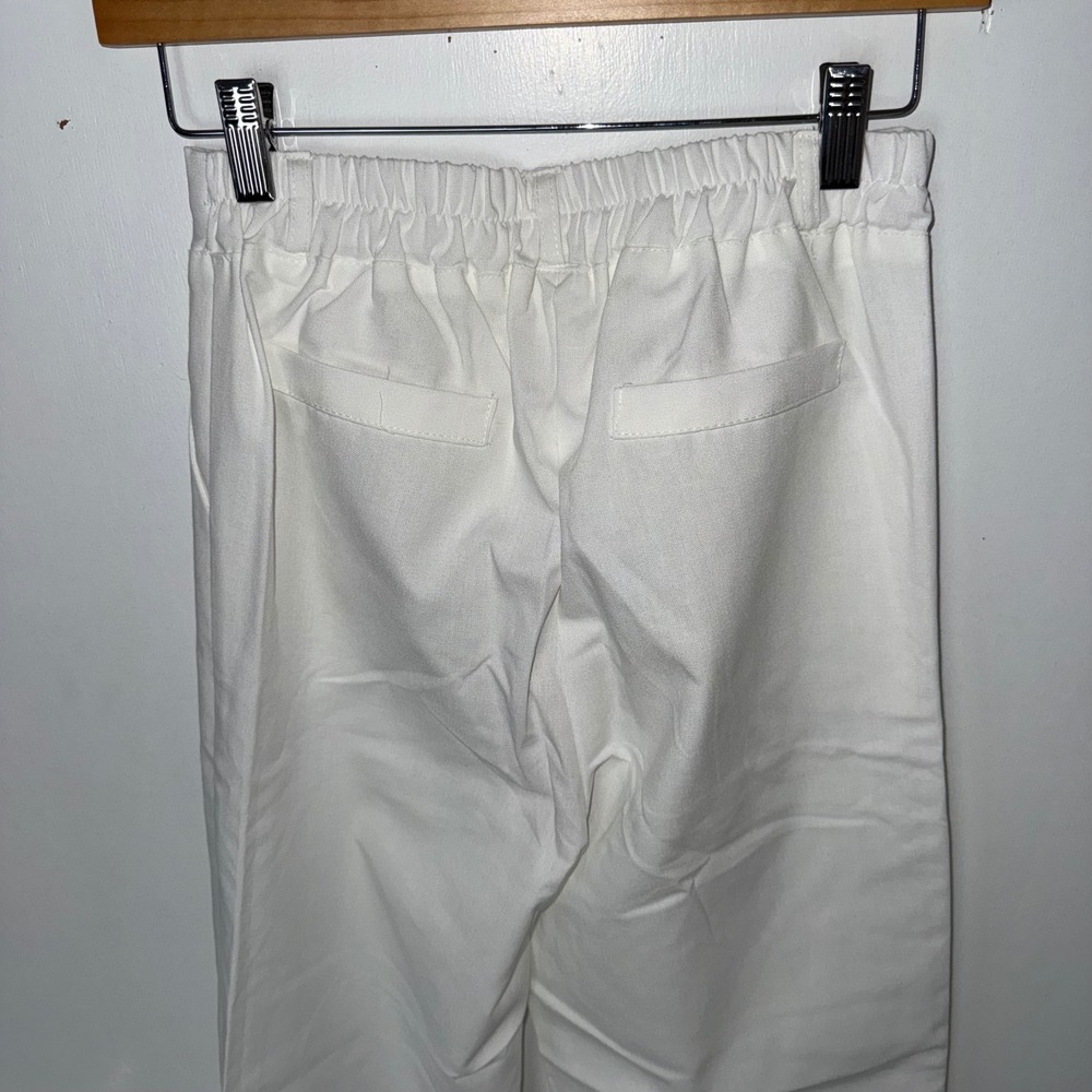 White Wide Leg Pants High Waist Dress Slacks Career Casual Size M - Picture 5 of 9